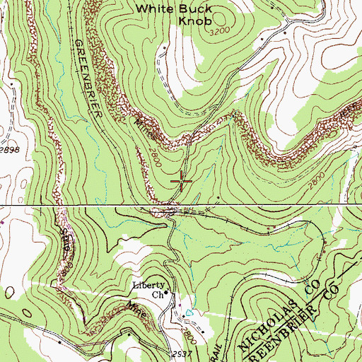 Topographic Map of White Buck School (historical), WV
