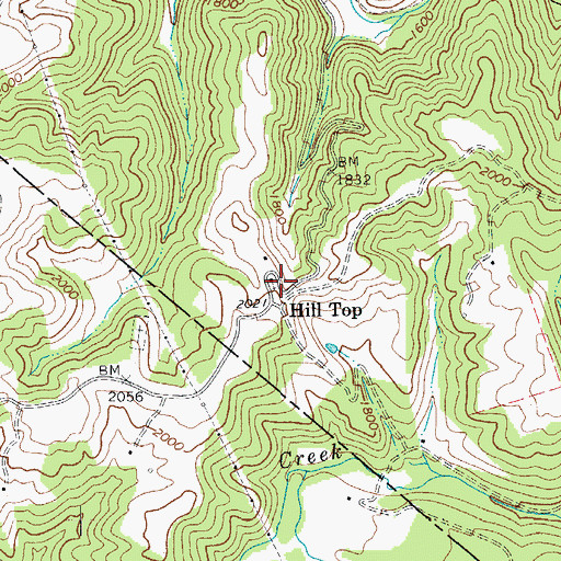 Topographic Map of Hilltop Baptist Church, WV