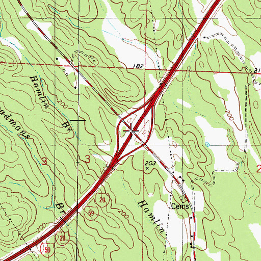 Topographic Map of Exit 45, AL
