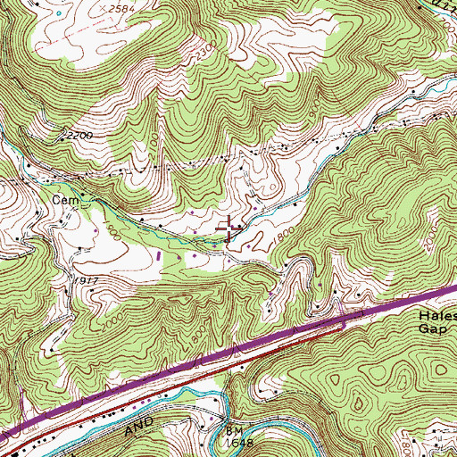 Topographic Map of Adair Run School (historical), WV