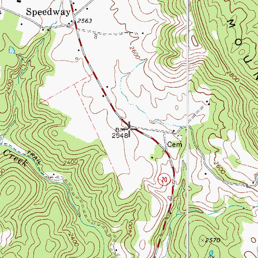 Topographic Map of Ball School (historical), WV
