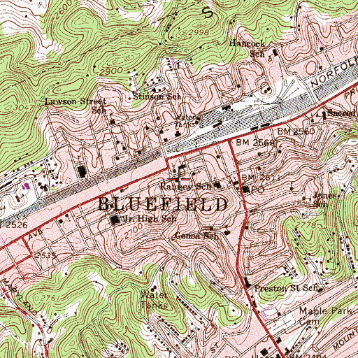 Topographic Map of Baptist Chapel, WV