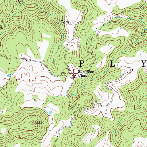 Topographic Map of Bird School (historical), WV
