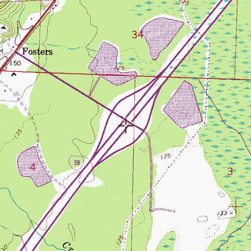 Topographic Map of Interchange 62, AL