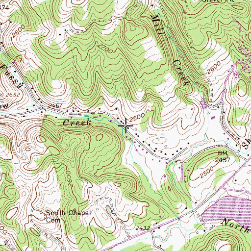 Topographic Map of Bratton School (historical), WV