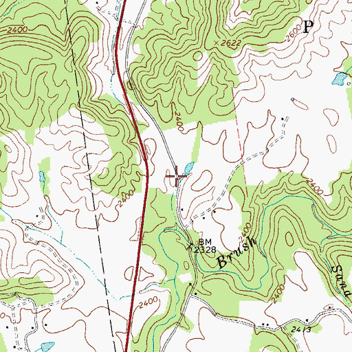 Topographic Map of Bush Flat School (historical), WV
