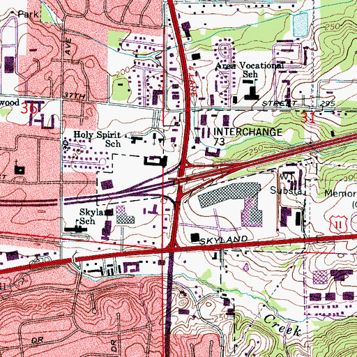 Topographic Map of Interchange 73, AL