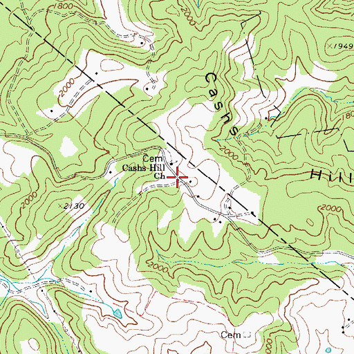 Topographic Map of Cashers Hill, WV