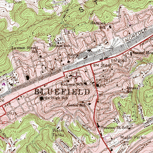 Topographic Map of Christ Episcopal Church, WV