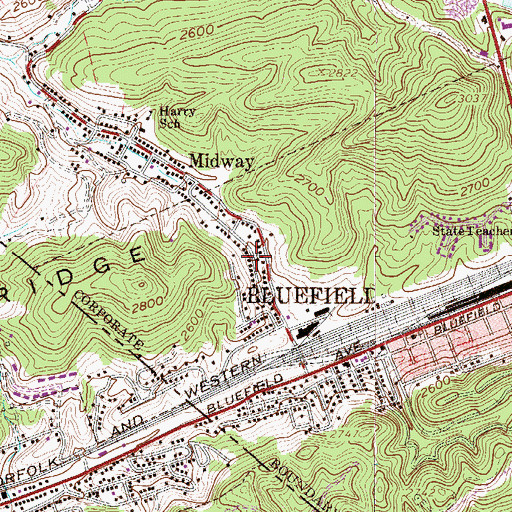 Topographic Map of Church of Christ, WV