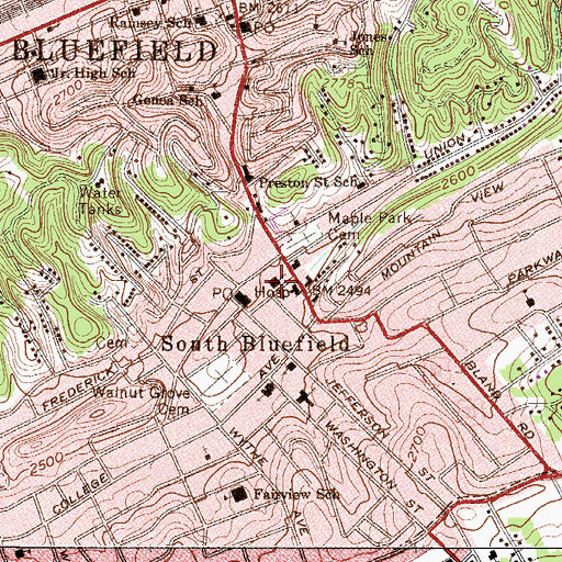 Topographic Map of Church of God, WV
