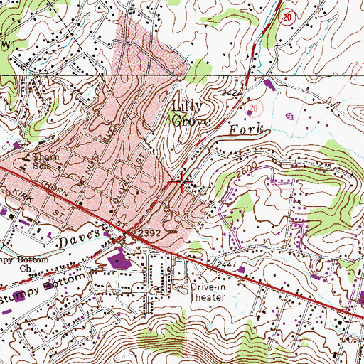 Topographic Map of Church of the Living God, WV