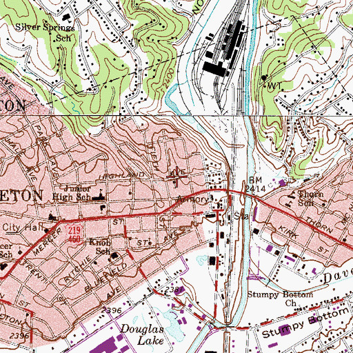 Topographic Map of Church of the Nazarene, WV