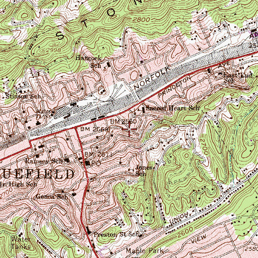 Topographic Map of Craft Memorial Library, WV