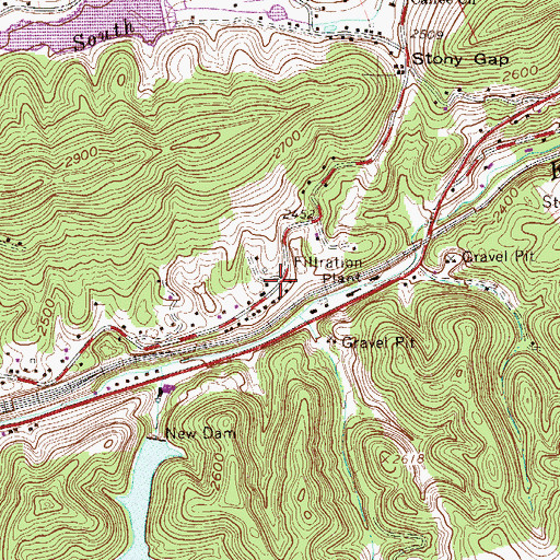 Topographic Map of Crusher (historical), WV