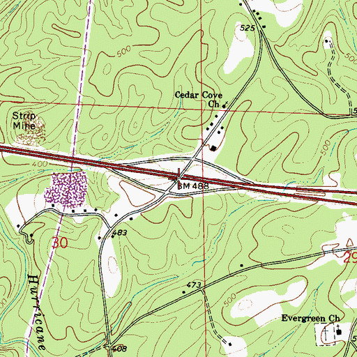 Topographic Map of Interchange 86, AL