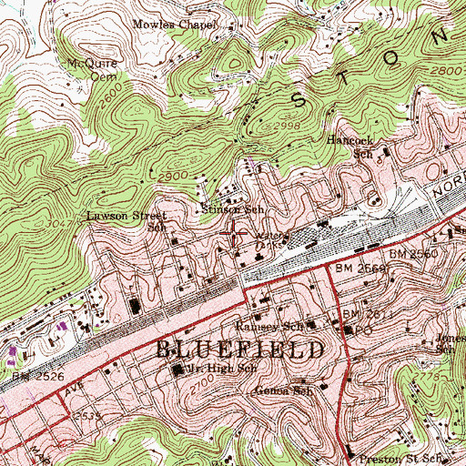 Topographic Map of Edwards Memorial Presbyterian Church, WV