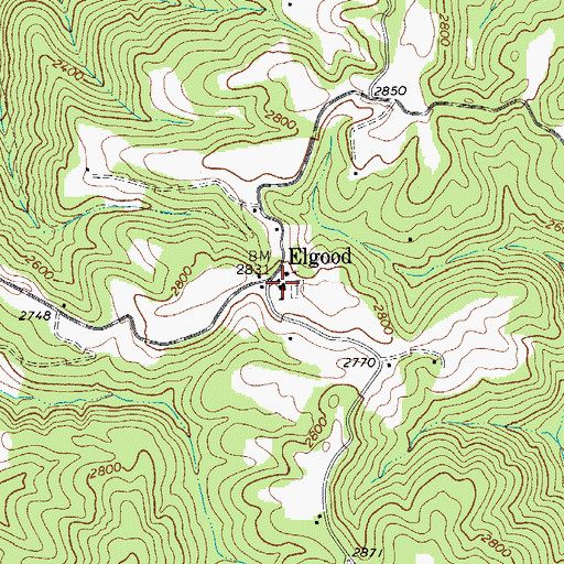 Topographic Map of Elgood Grade School (historical), WV