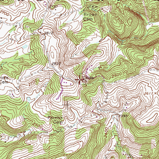 Topographic Map of Elmore School (historical), WV