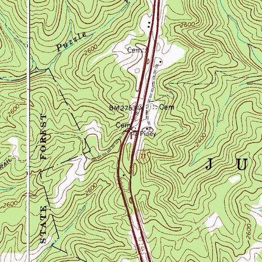 Topographic Map of Fairview School (historical), WV