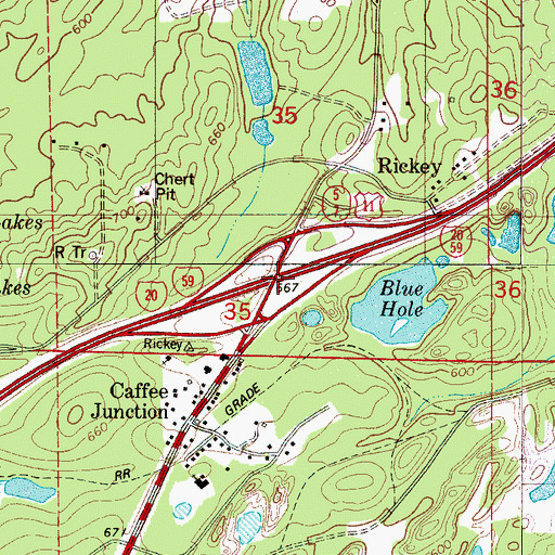 Topographic Map of Interchange 97, AL