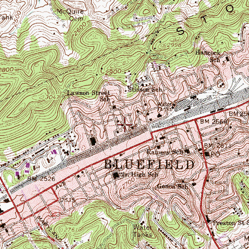 Topographic Map of First African Methodist Episcopal Zion Church, WV
