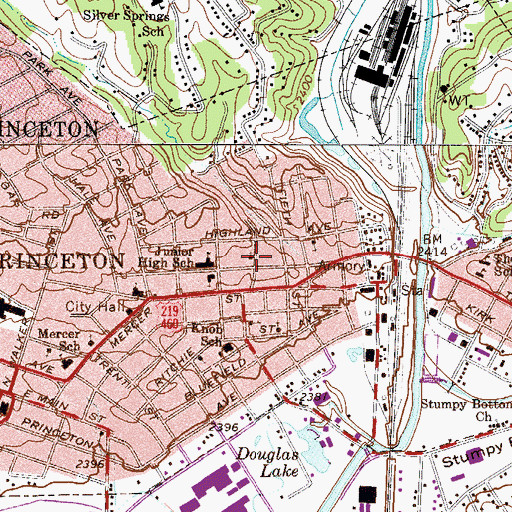 Topographic Map of First Church of God, WV