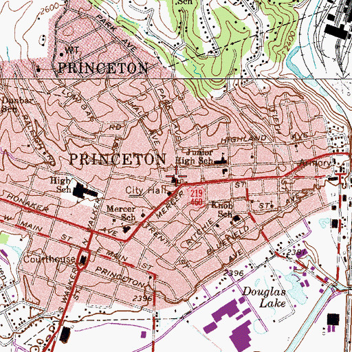Topographic Map of First United Methodist Church, WV