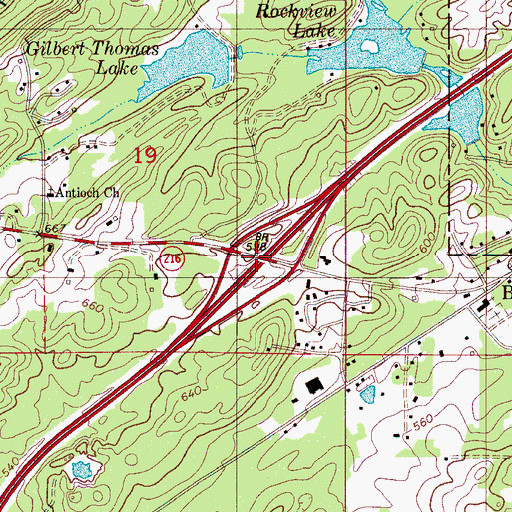 Topographic Map of Interchange 100, AL