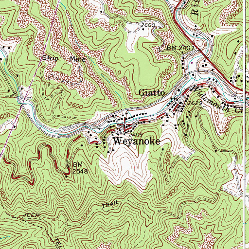 Topographic Map of Giatto School (historical), WV