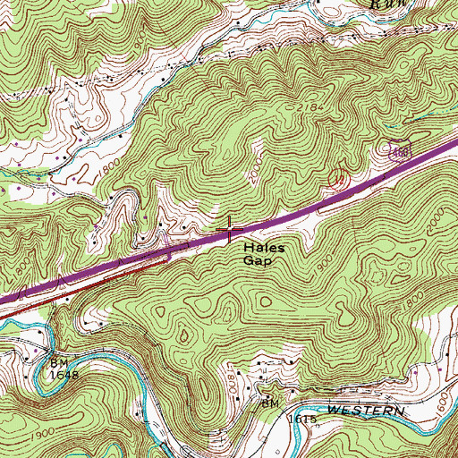 Topographic Map of Hales Gap Tunnel (historical), WV