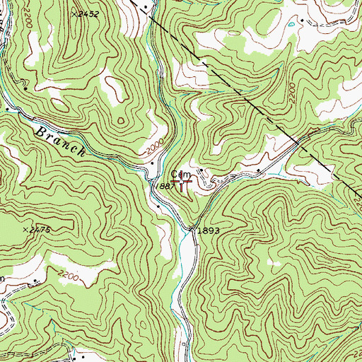 Topographic Map of Hatcher Cemetery, WV