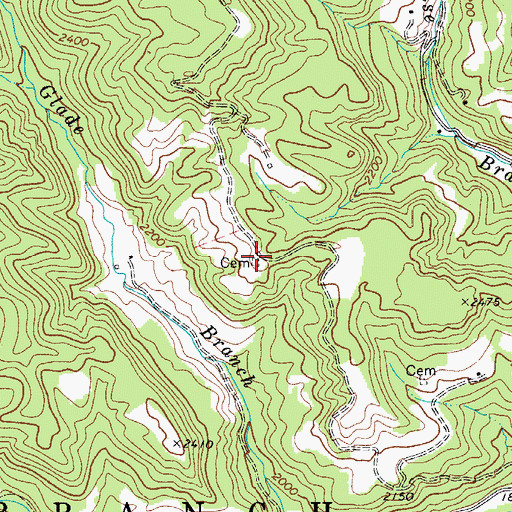 Topographic Map of Hatcher Cemetery, WV