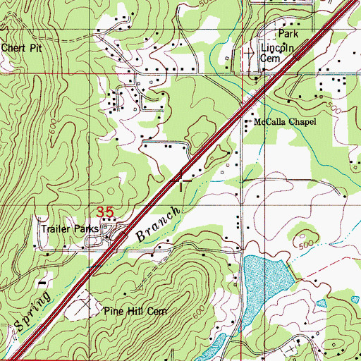 Topographic Map of Interchange 106, AL
