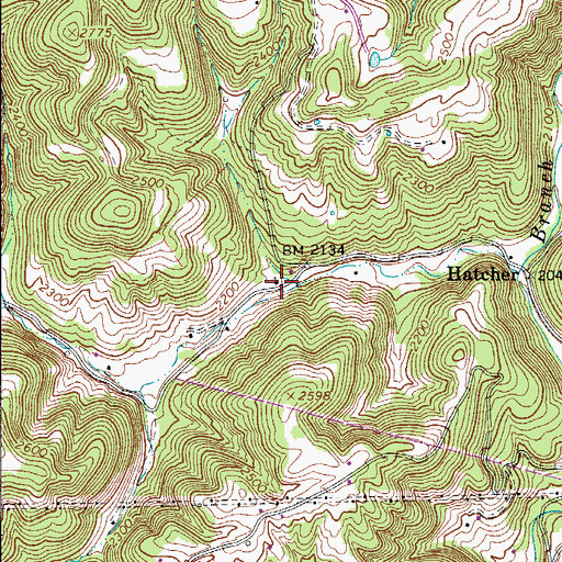 Topographic Map of Hatcher Union Church, WV