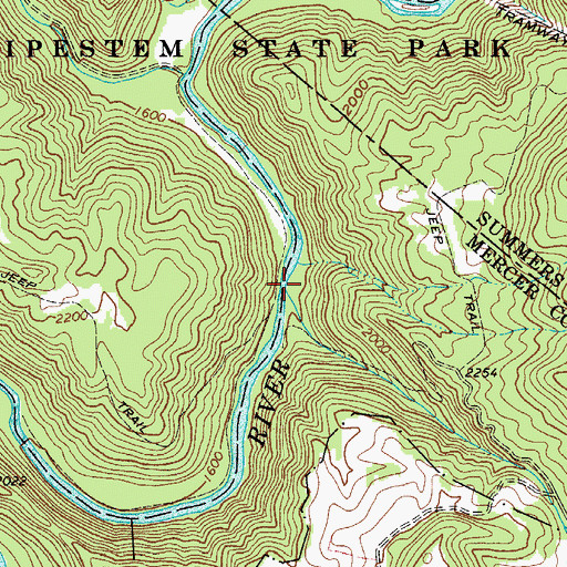 Topographic Map of Indian Branch, WV