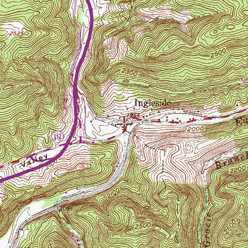 Topographic Map of Ingleside School (historical), WV