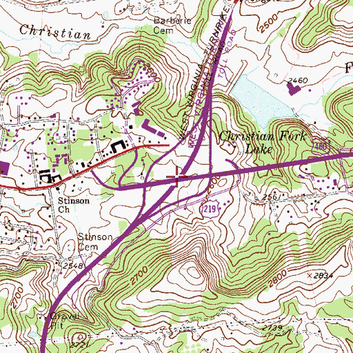 Topographic Map of Interchange 9, WV