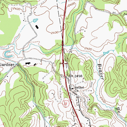 Topographic Map of Interchange 14, WV