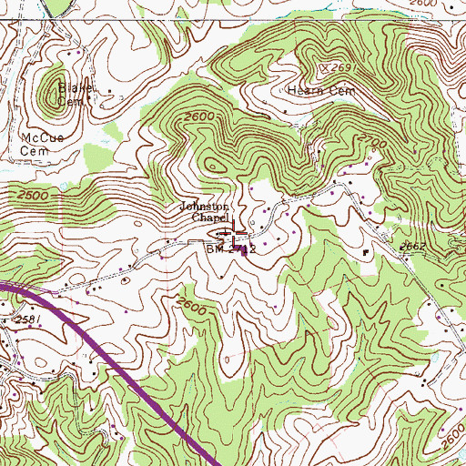 Topographic Map of Johnson School (historical), WV
