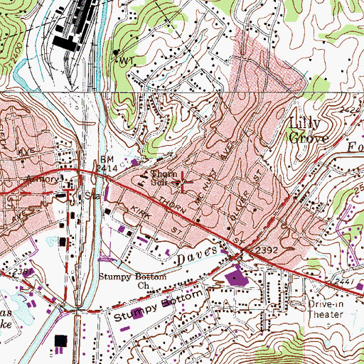 Topographic Map of Kee Street Methodist Church, WV