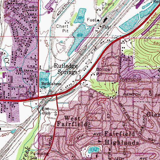 Topographic Map of Interchange 115, AL