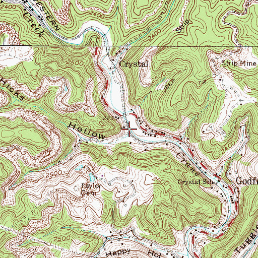 Topographic Map of Lower Georges Branch, WV