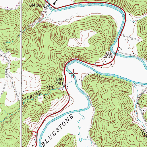 Topographic Map of Monk Conn Ford, WV