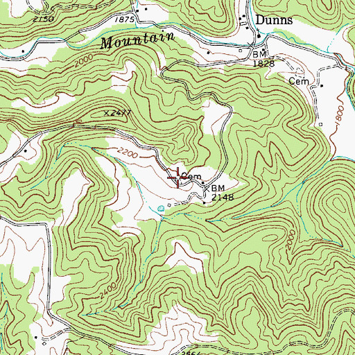 Topographic Map of Meador Cemetery, WV