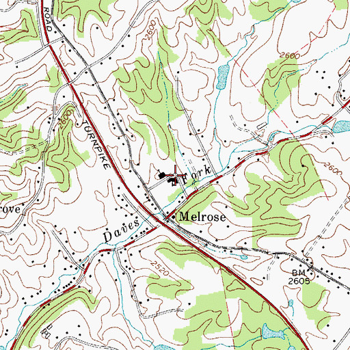 Topographic Map of Melrose Elementary School, WV