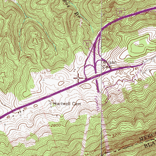 Topographic Map of Mercer Mall Shopping Center, WV