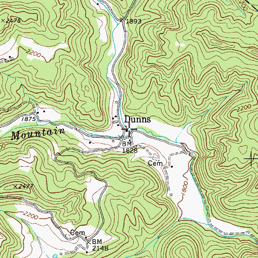Topographic Map of Mountain Creek Missionary Baptist Church, WV