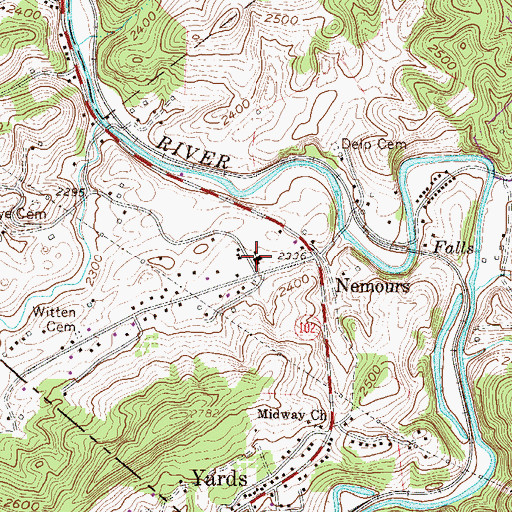 Topographic Map of Nemours School (historical), WV