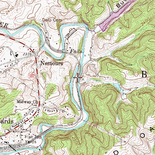 Topographic Map of Nemours Station (historical), WV